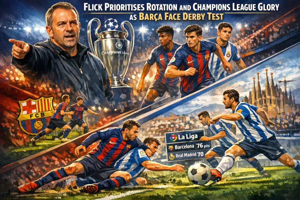 Flick Prioritises Rotation and Champions League Glory as Barça Face Derby Test