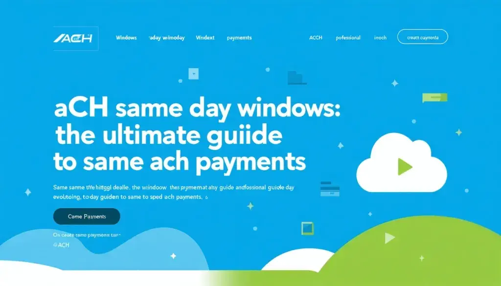 ACH Same Day Windows: The Ultimate Guide to Same Day ACH Payments
