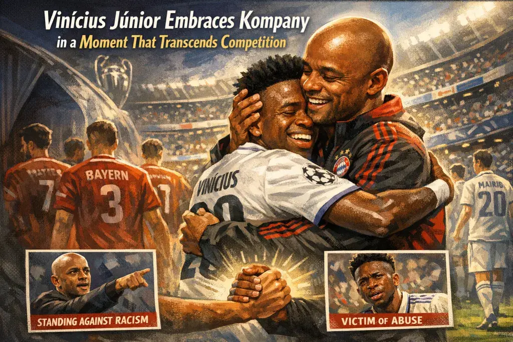 Vinícius Júnior Embraces Kompany in a Moment That Transcends Competition