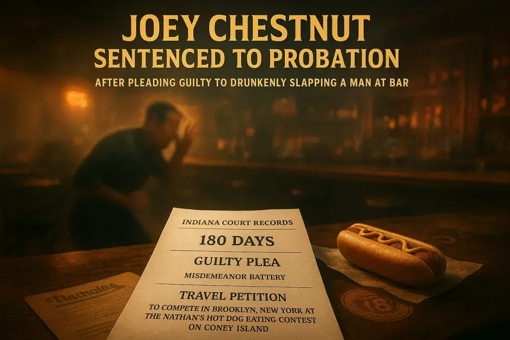 Joey Chestnut sentenced to probation after pleading guilty to drunkenly slapping a man at bar
